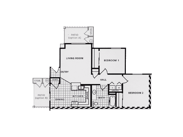 2 Bed 1 Bath Apartment In Merced Ca The Grove All Floor Plansthe Hawthorne