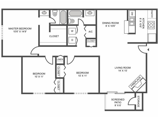 Floor Plans Lakeview Apartments In Blackwood Nj Bedroom 3 Bedroom Apartment 2 Bathroom 1276 Square Feet