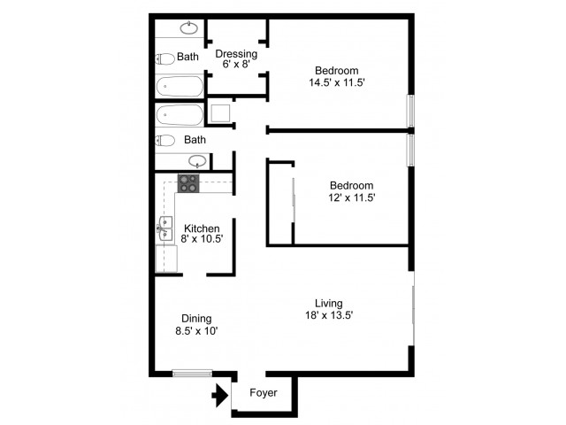 2 Bedrooms 2 Bathrooms 1000 Sq Ft 2 Bed Apartment Royal Arms Louisville