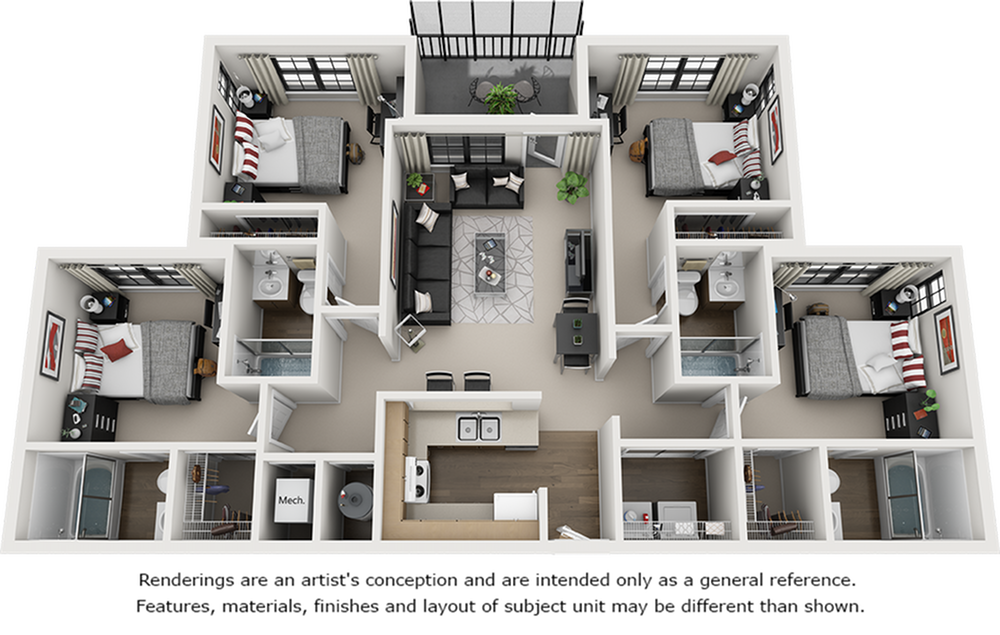 3 4 Bed Apartments Check Availability Campus Lodge