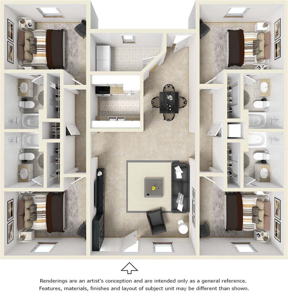 4 Bed 4 Bath Apartment In Athens Ga Polo Club Athens