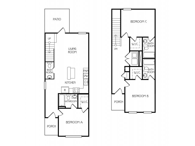 3 Bed Bath Apartment In Starkville Ms The Retreat At 0 For The Oakview Furnished Floor Plan