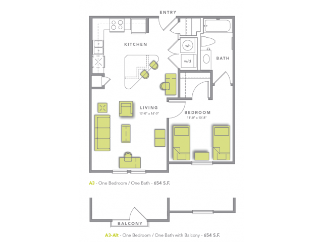 A3 1 Bed Apartment Grandmarc At Tallahassee