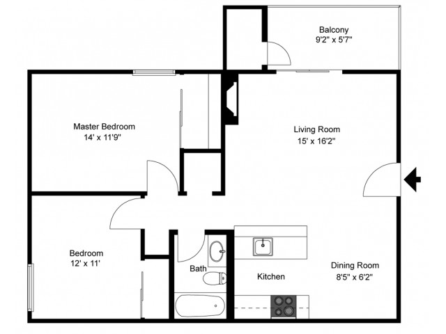 2 Bedrooms 1 Bathroom 840 Sq Ft 2 Bed Apartment Meadowood Village