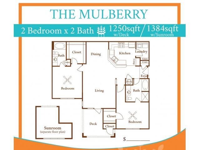 The Mulberry W Sunroom 2 Bed Apartment The Preserve At