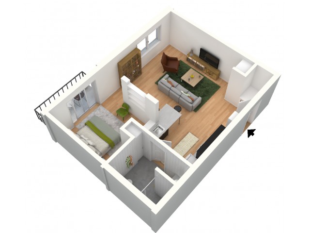 Flyball 1-bedroom Apartment Floor PlanPhotos