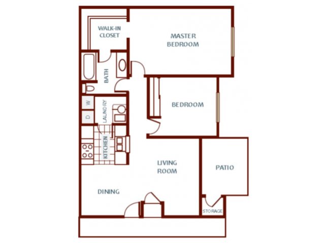 Two Bedroom One Bath 2 Bed Apartment Mountain View Apartments