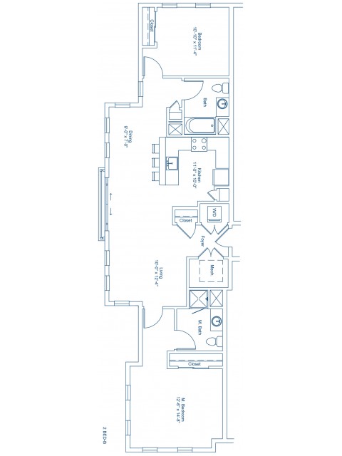 The Shipyard Floor Plan - 2-B