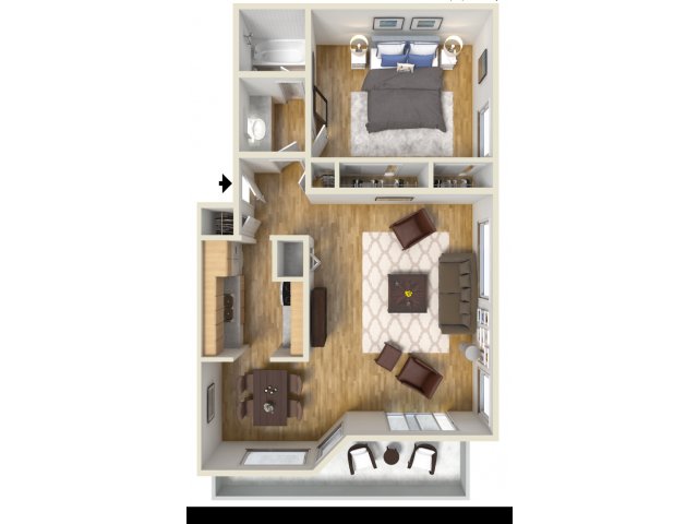 1 Bed Bath Apartment In Palo Alto Ca Oak Creek Apartments For The 1d Floor Plan