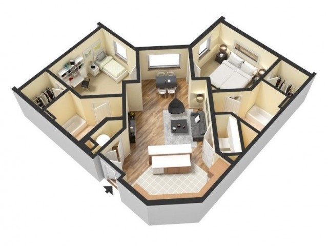Studio - 4 Bed Apartments | River Edge Studio - 4 Bed Apartments | River Edge