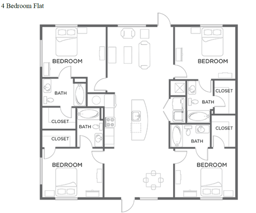 4 Bedroom Flat 4 Bed Apartment 5240 The Thompson
