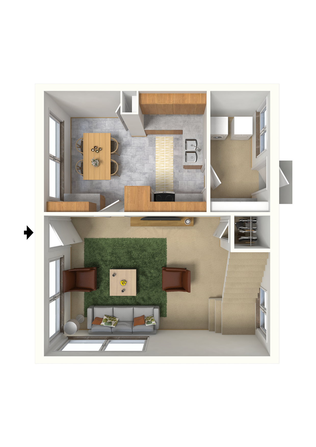 2 Bedroom Apartment Floor Plan | Hickam Air Force Base Housing | Hickam Communities