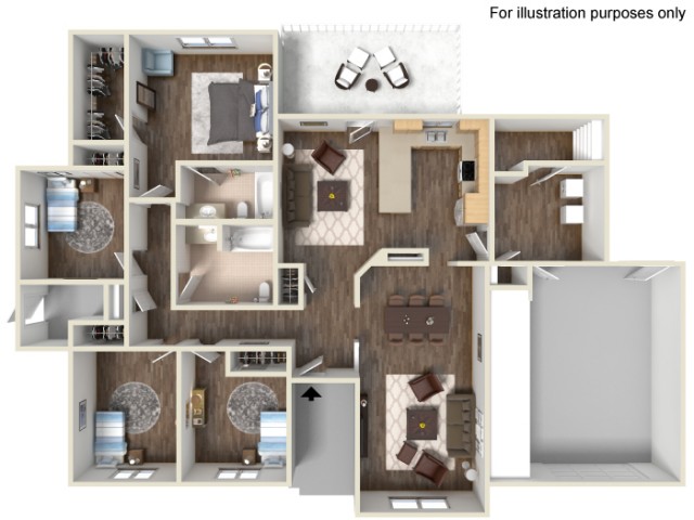 Kouma 4bd single story 4 Bed Apartment Fort Hood