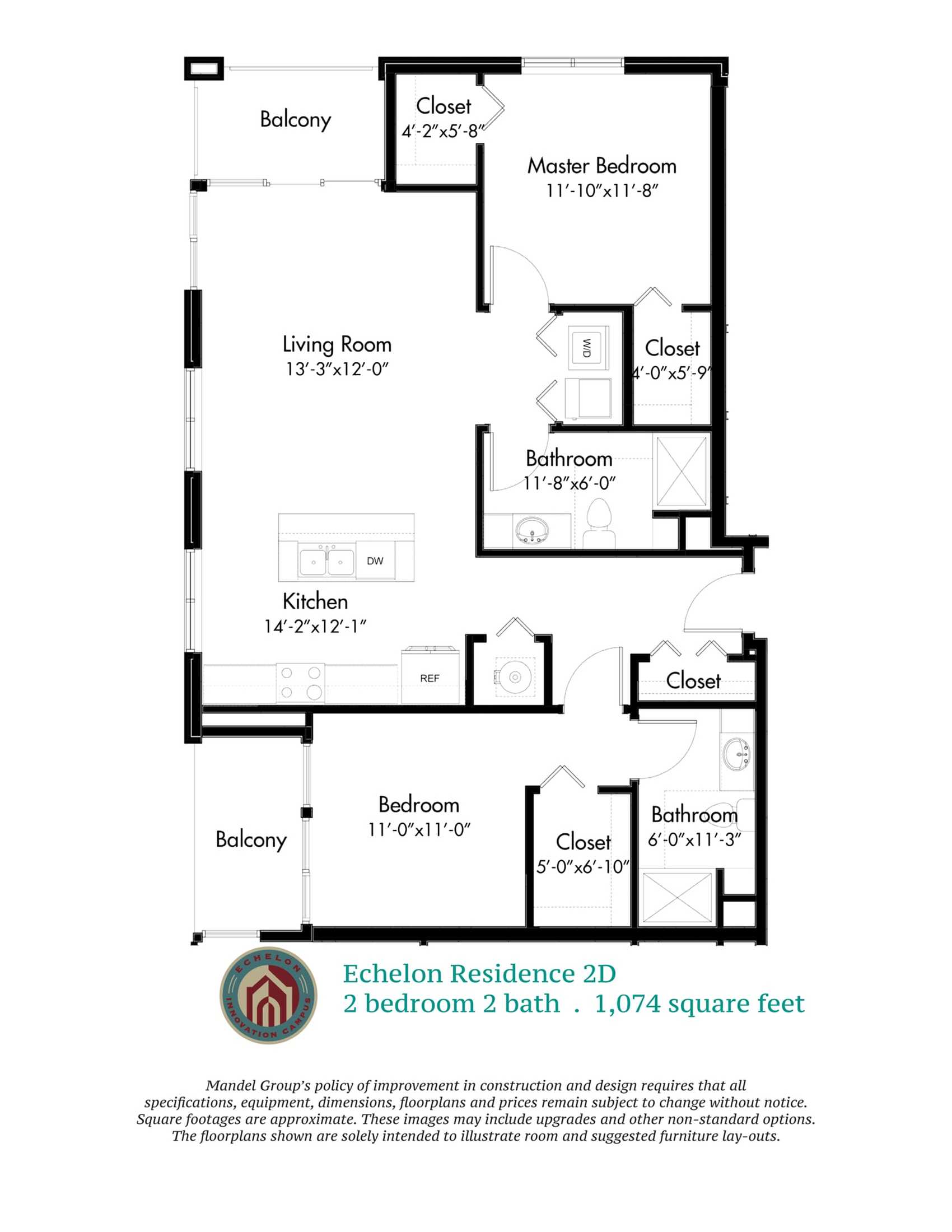 2d 2 Bed Apartment Echelon At Innovation Campus