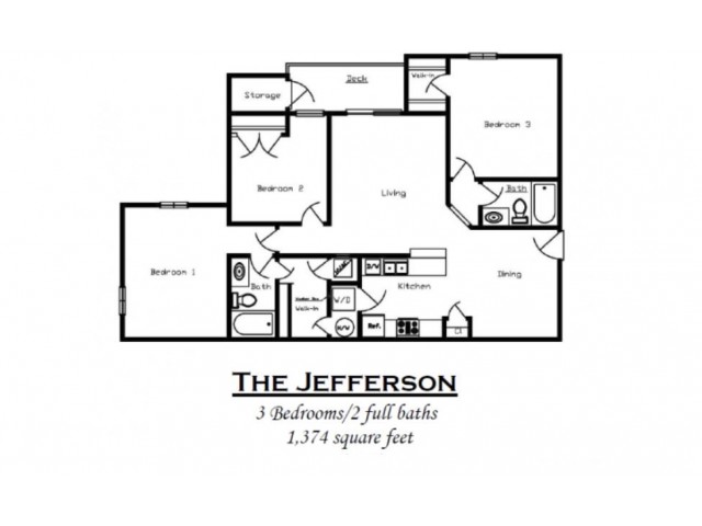 The Jefferson 3 Bed Apartment The Gables Of Jefferson Commons