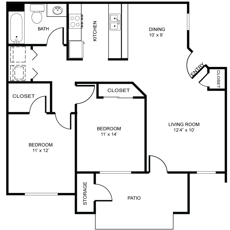 The Acadia | 2 Bed Apartment | Parkside Glen Apartment Homes