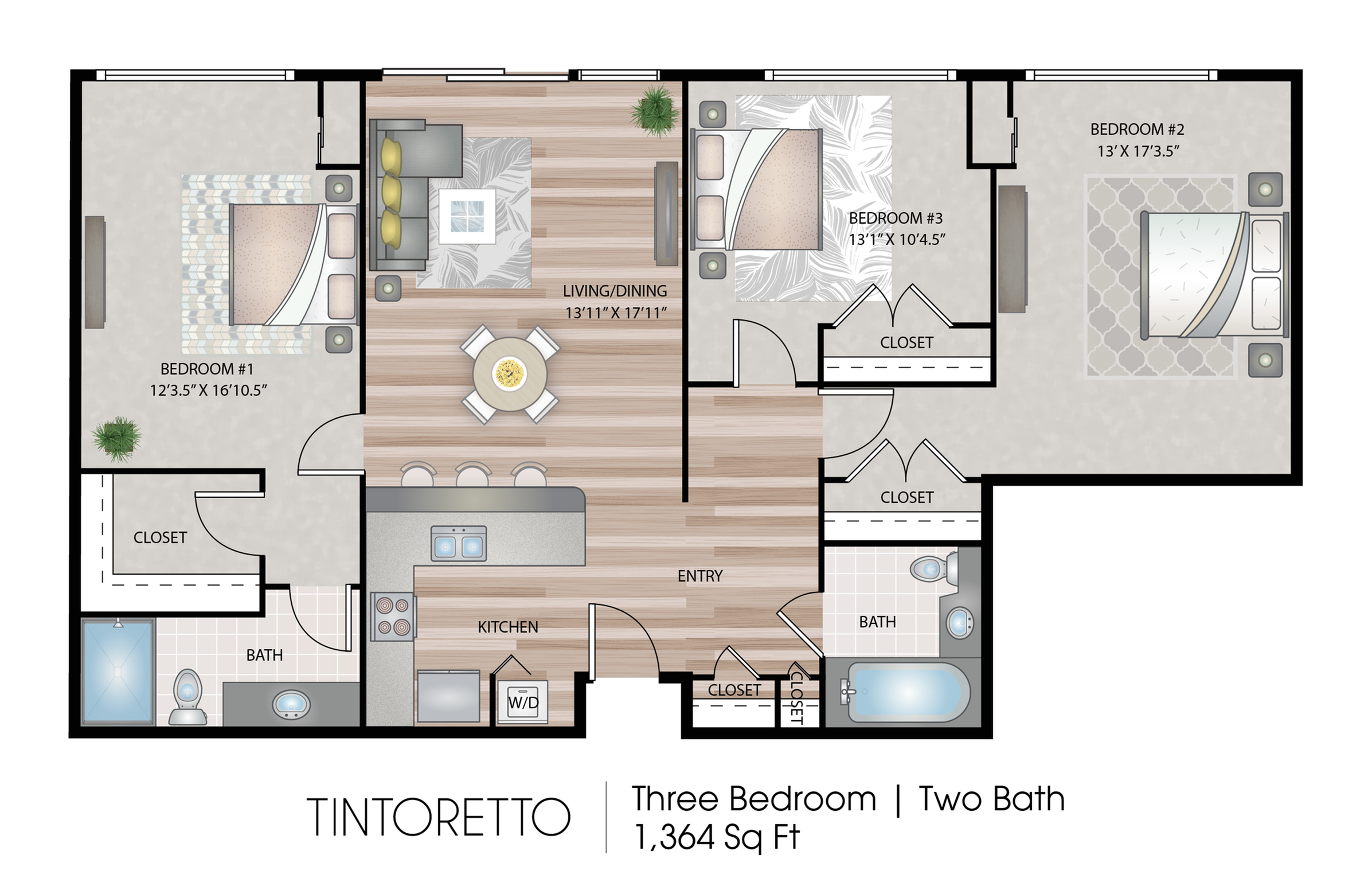 3 Bedroom Floor Plan With Dimensions