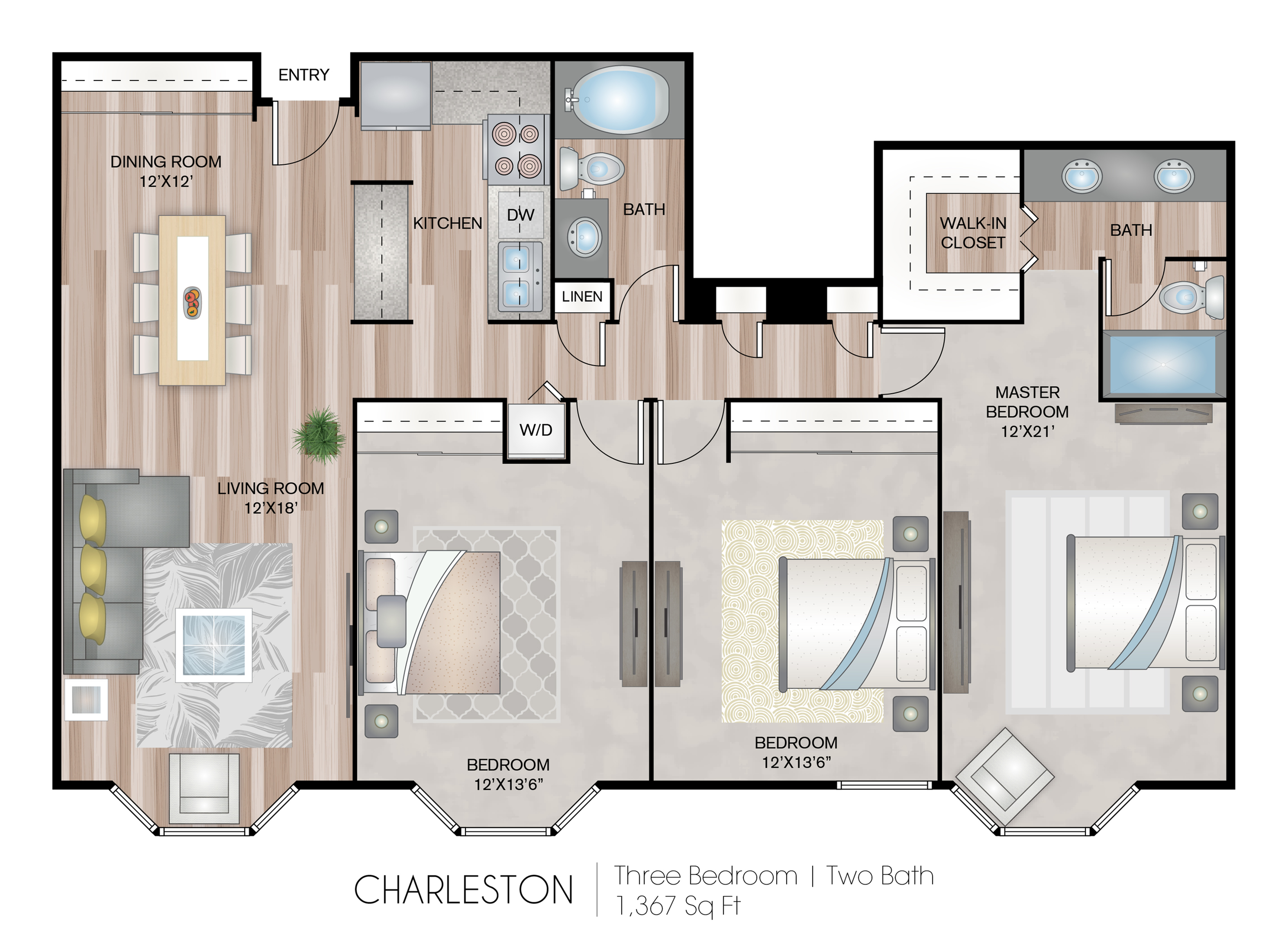 Charleston 3 Bed Apartment Bexley House Apartment Homes