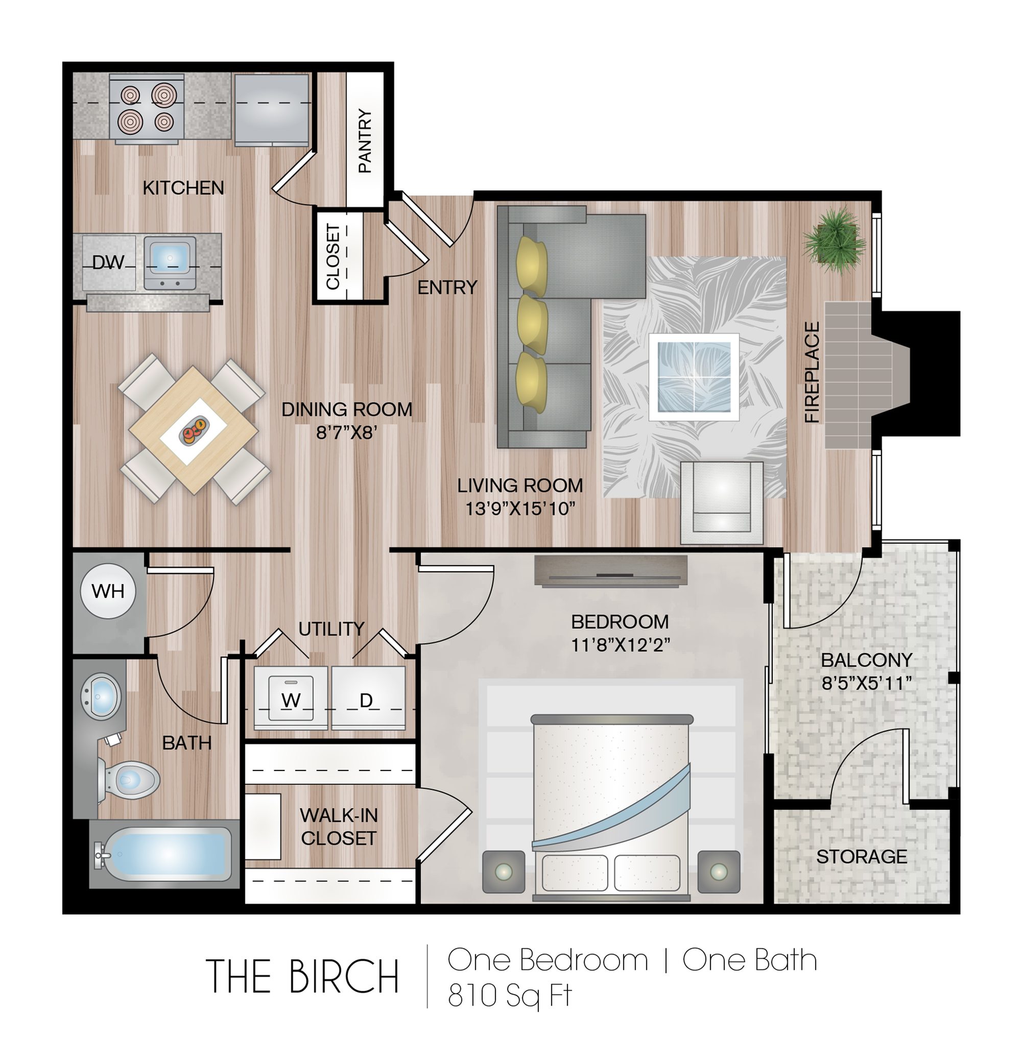 The Birch 1 Bed Apartment Chase Arbor Apartments