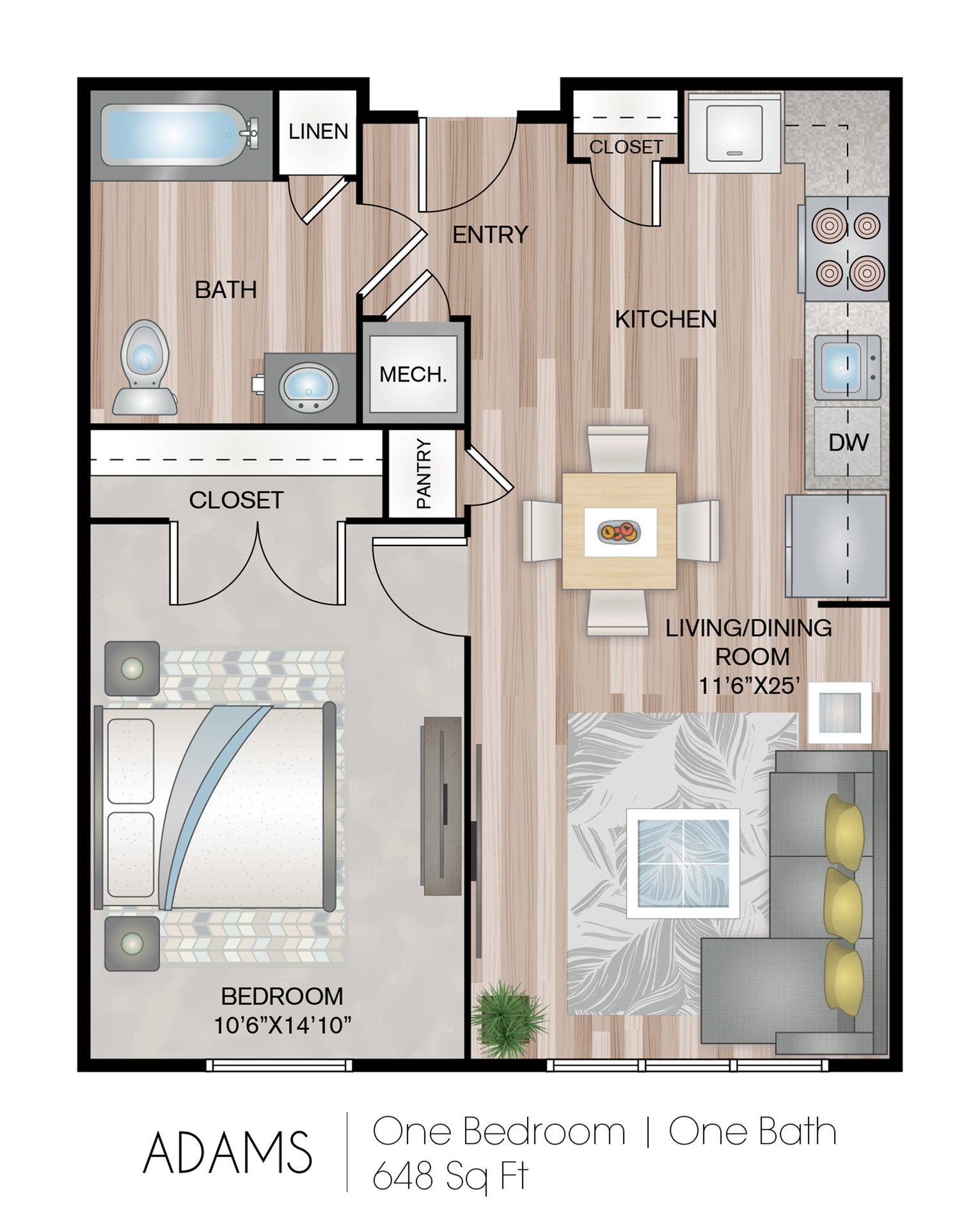 Adams 1 Bed Apartment One Webster