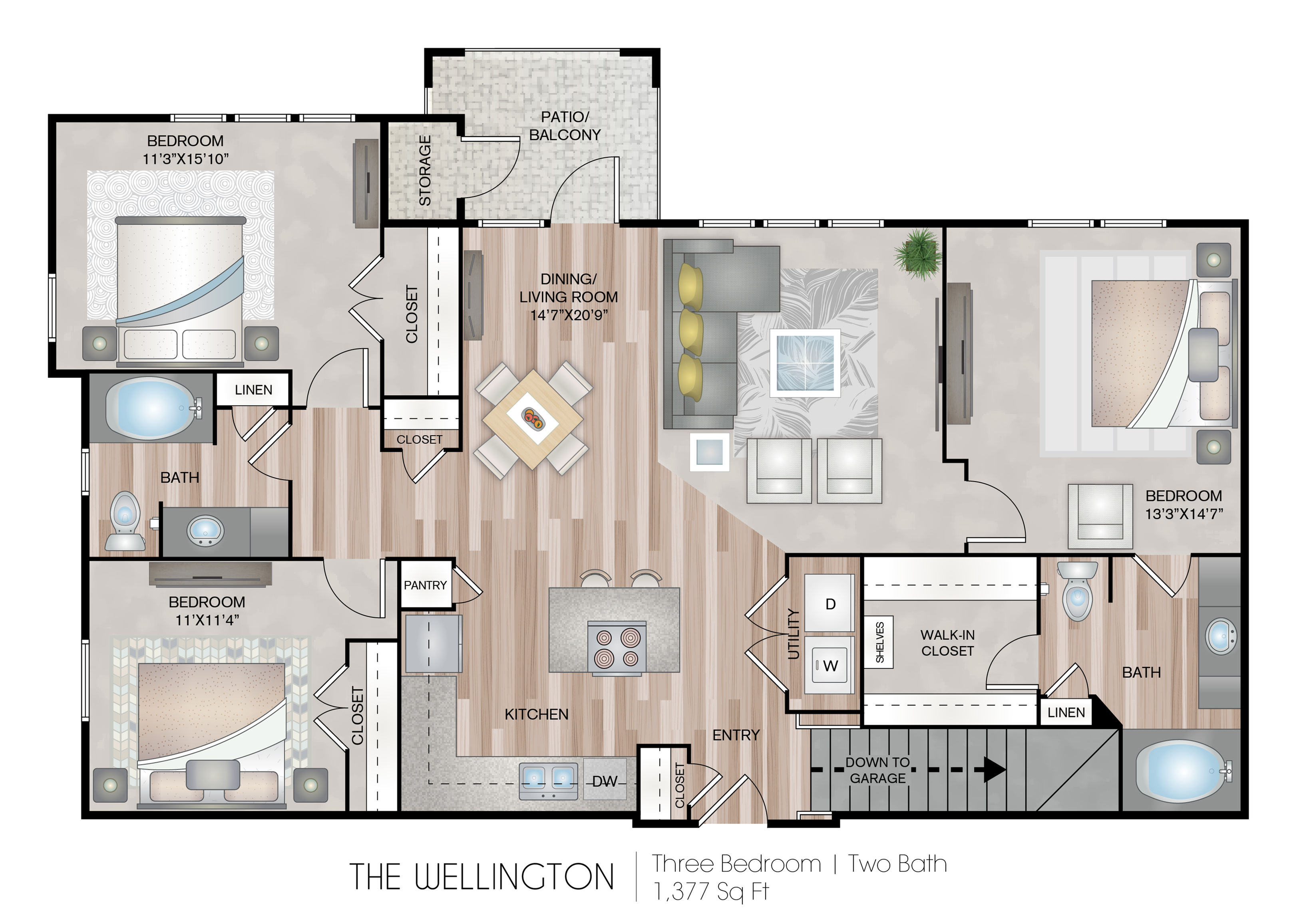 The Wellington 3 Bed Apartment Centreport Lake Luxury Apartments