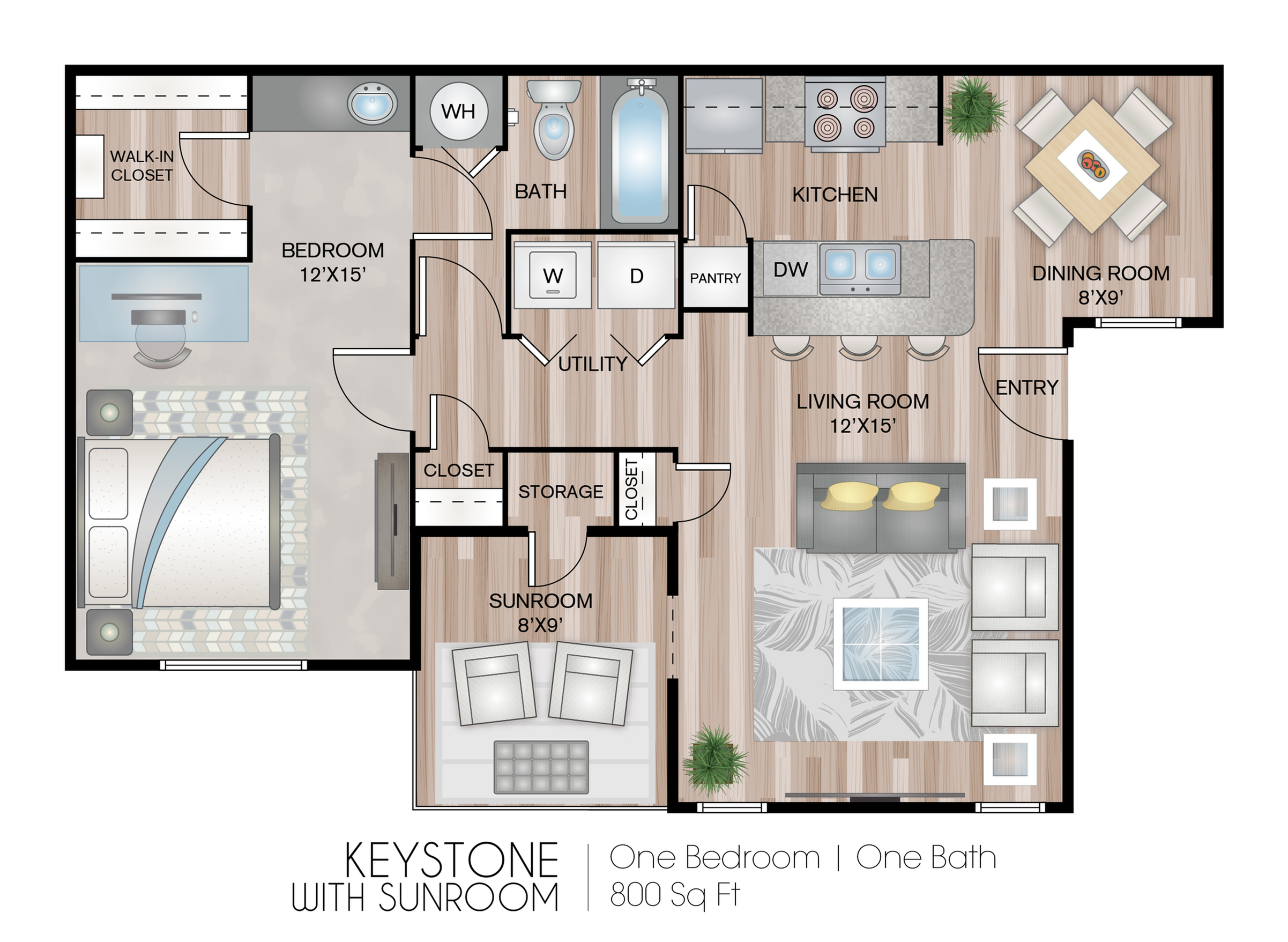 Keystone With Sunroom 1 Bed Apartment Courtney Park Luxury Apartment Homes