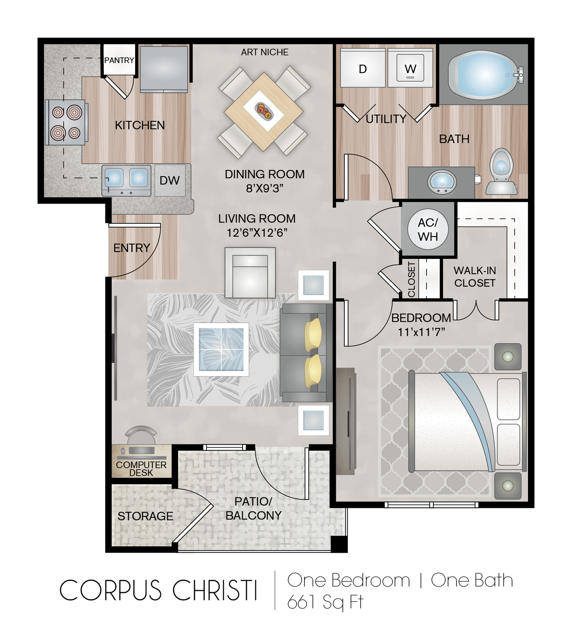 Corpus Christi 1 Bed Apartment Summerbrooke Apartments