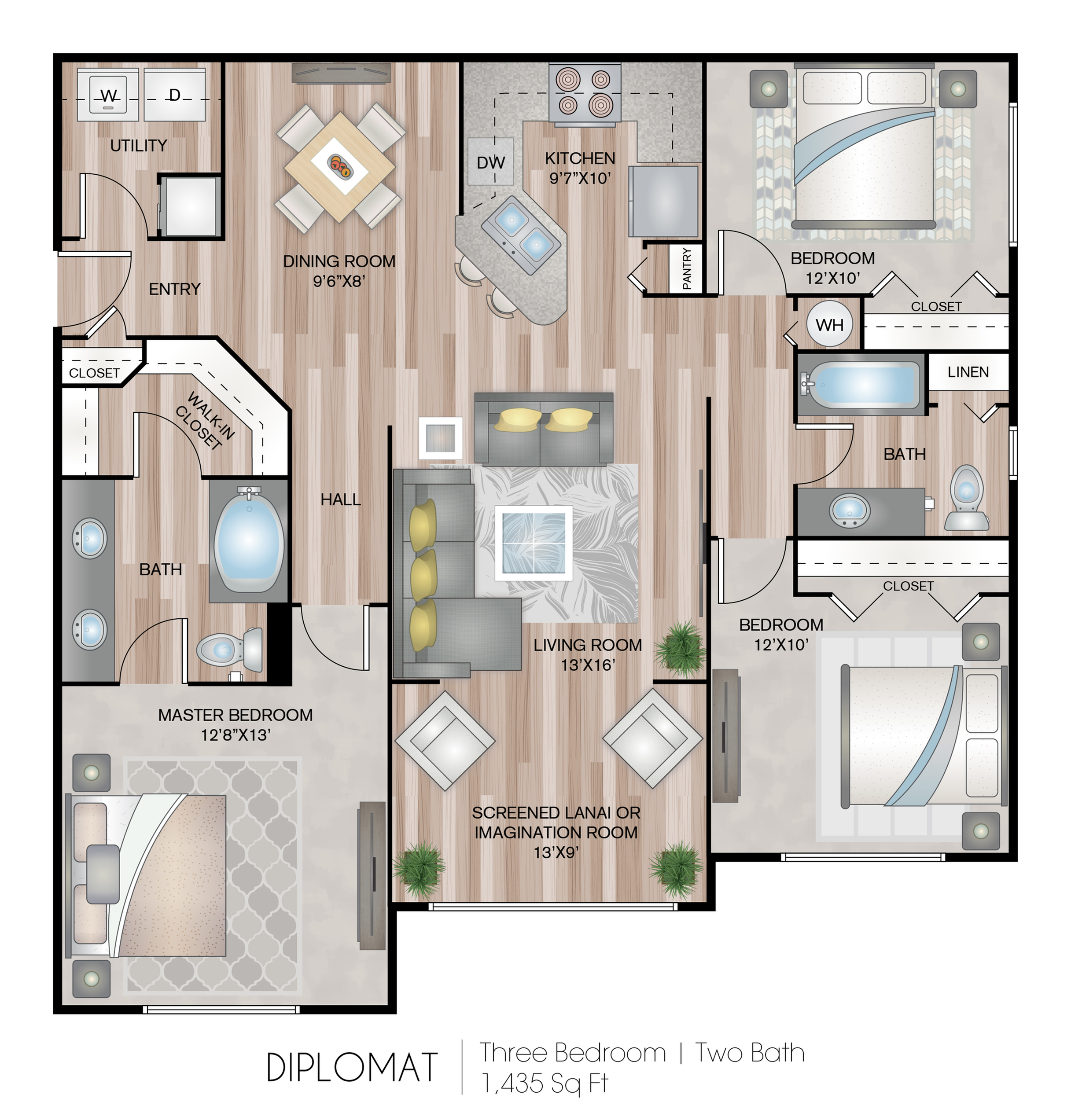 3 Bedroom Apartments Grandeville At River Place Grandville At River Place Apartments