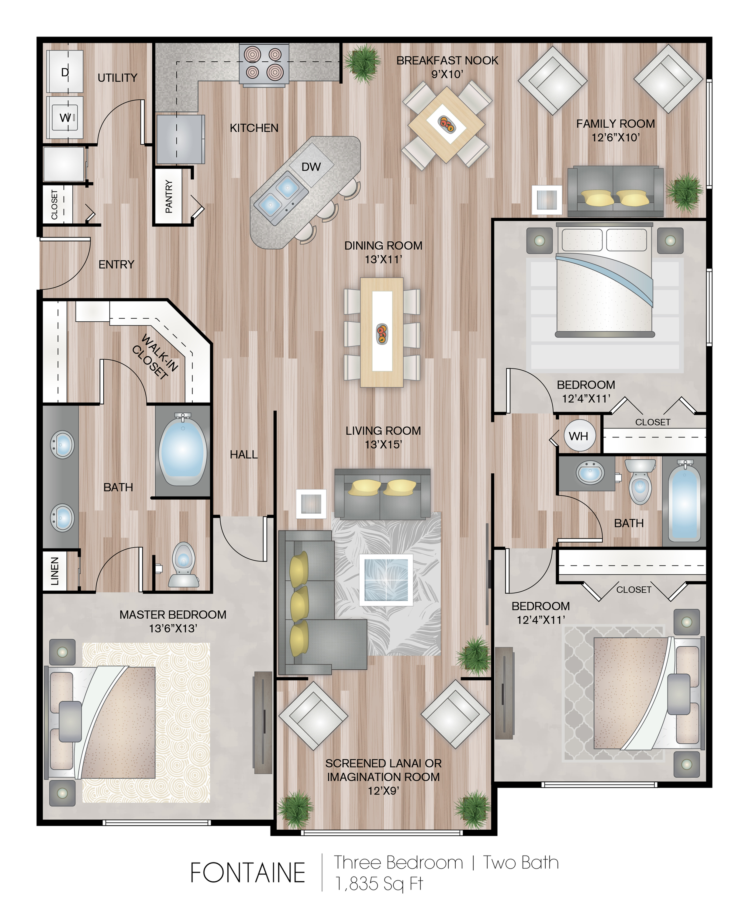 3 Bedroom Apartments Grandeville At River Place Grandville At River Place Apartments