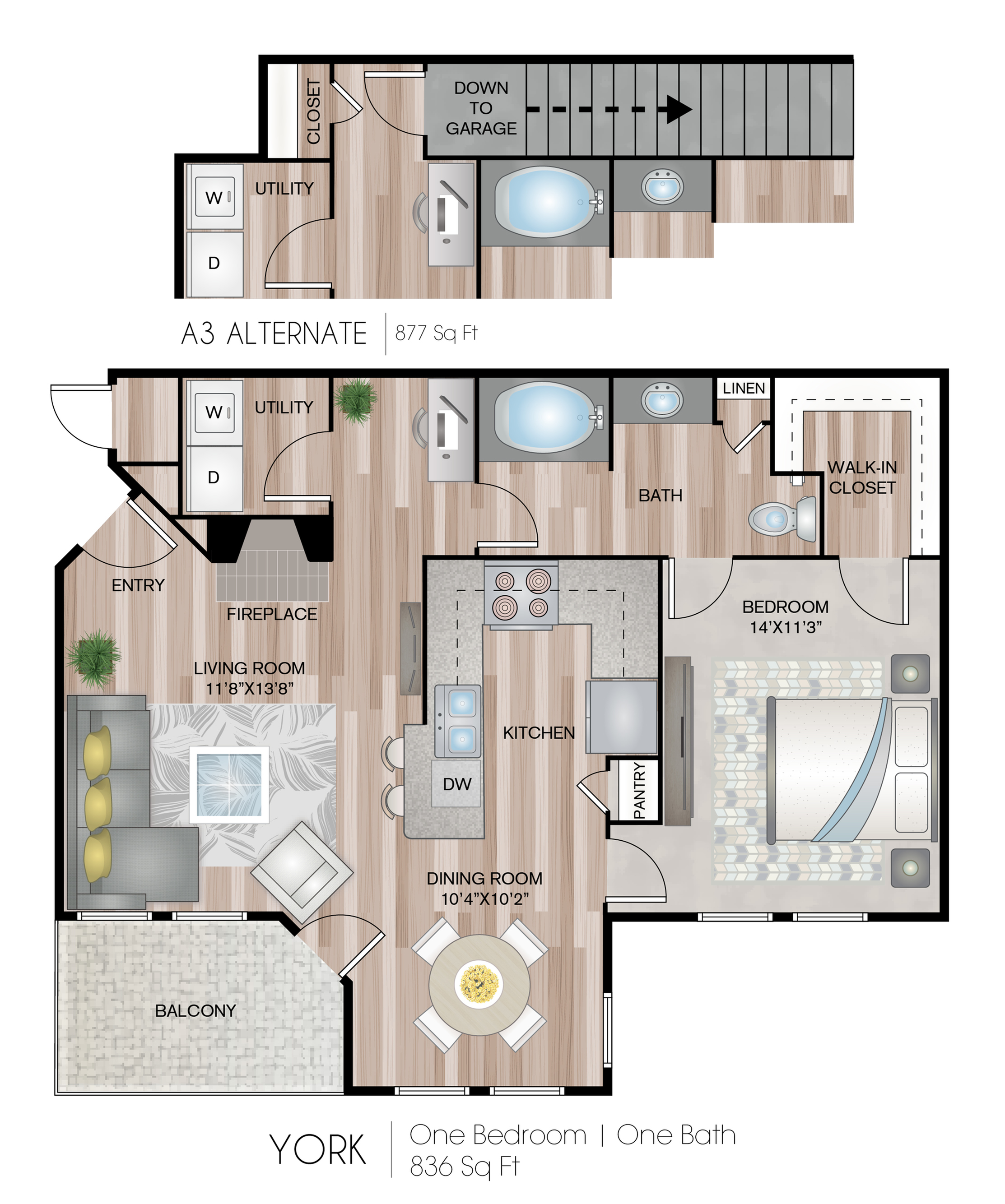 York 1 Bed Apartment Jefferson At Westtown