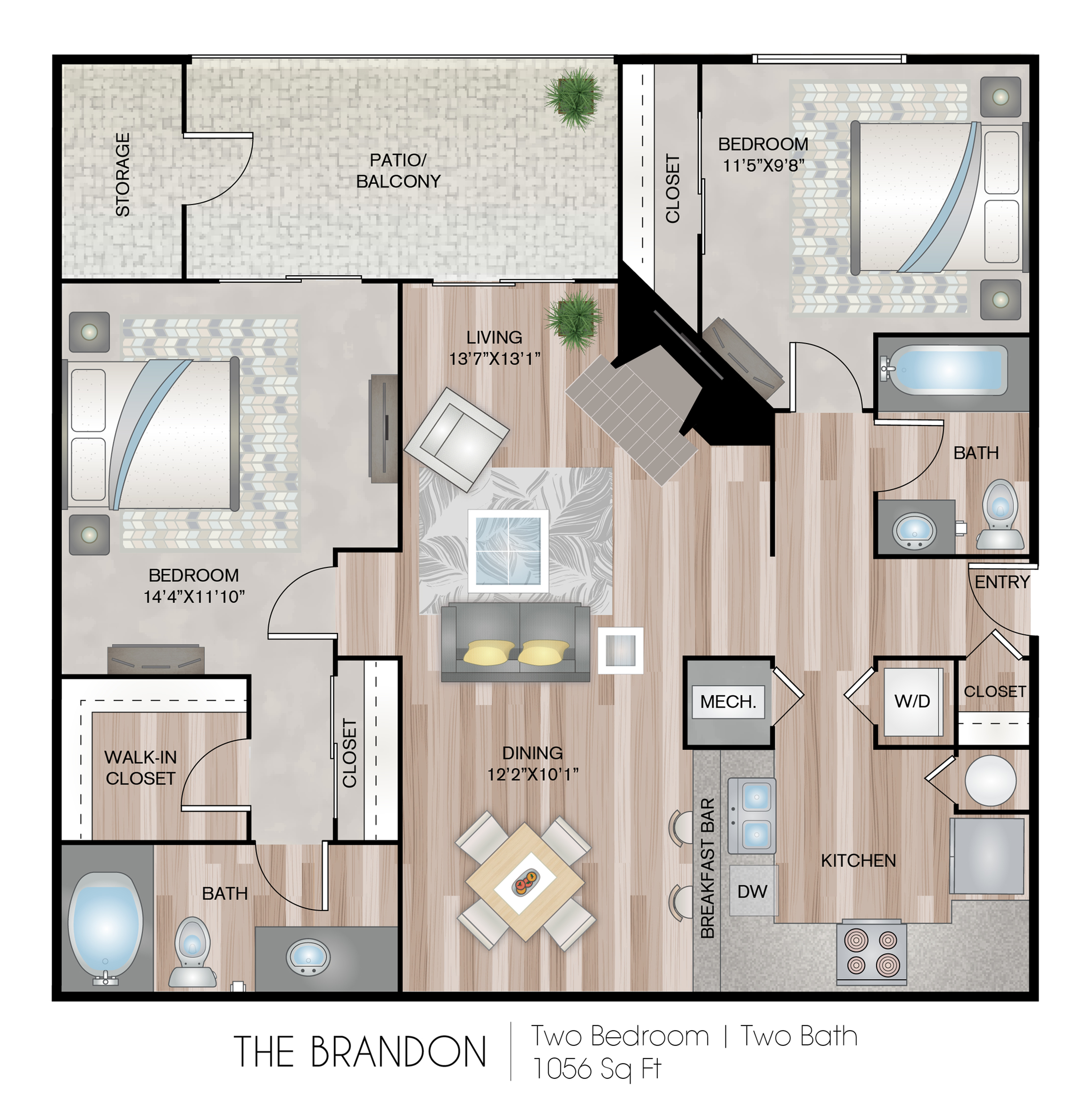 The Brandon Bamboo 2 Bed Apartment Residences At Falcon North