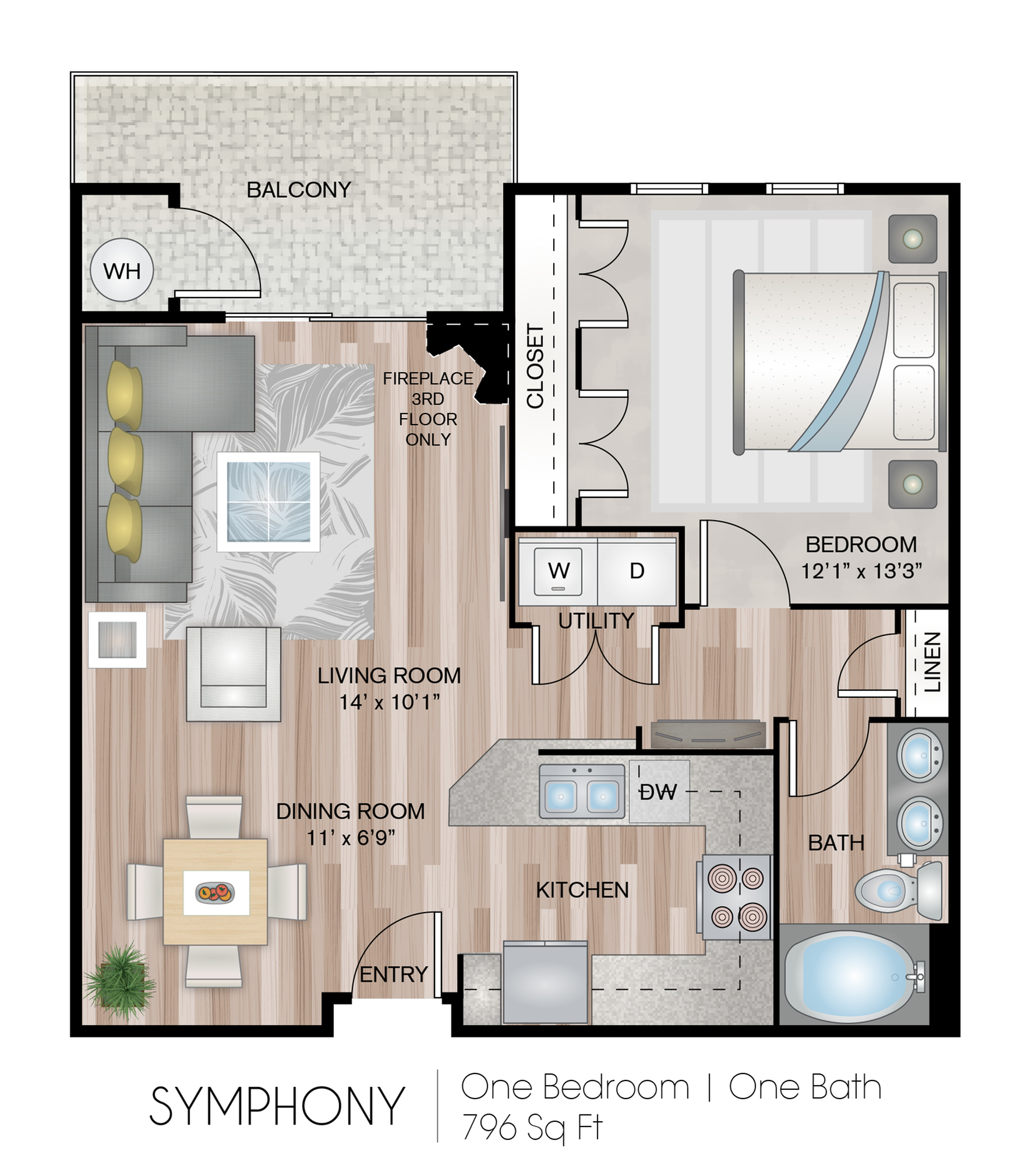 Symphony 1 Bed Apartment Serenade At Riverpark Luxury