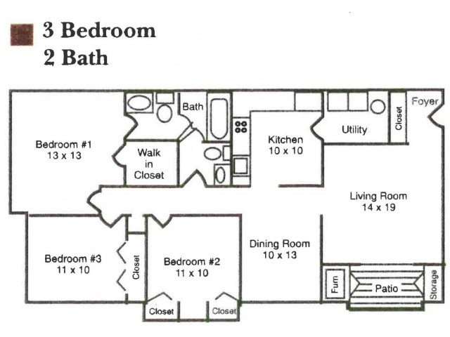 3 Bed 2 Bath Apartment In Terre Haute In Garden Quarter