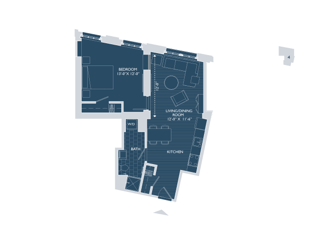 Floor Plan 2 | South Boston Apartments | 381 Congress