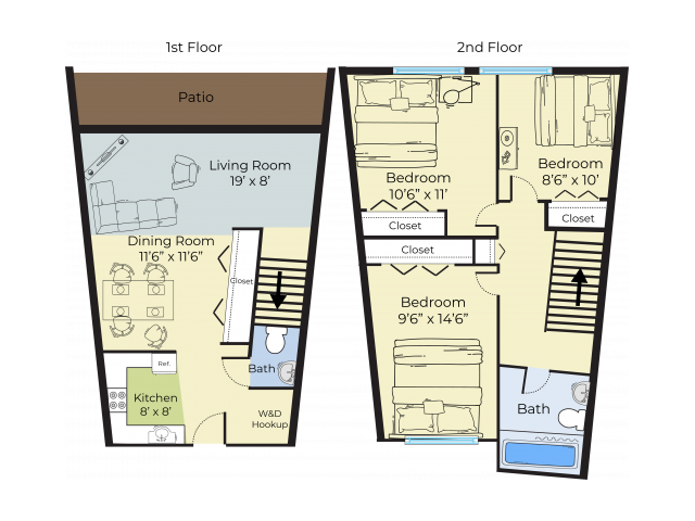 Townhouse Floor Plans 3 Bedroom