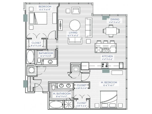 Two Bedroom - Penthouse | 2 Bed Apartment | One Light Luxury Apartments