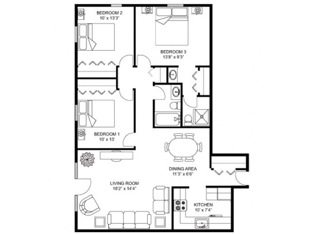 3 Bedroom 2 1 2 Bath Floor Plans - Search your favorite Image