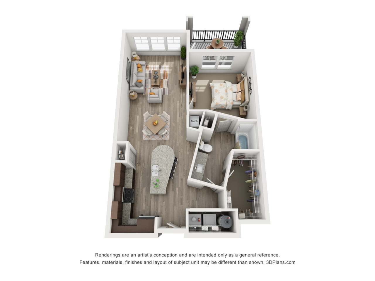 A2 - 1 bedroom, 1 bathroom apartment at Champions Vue Apartments