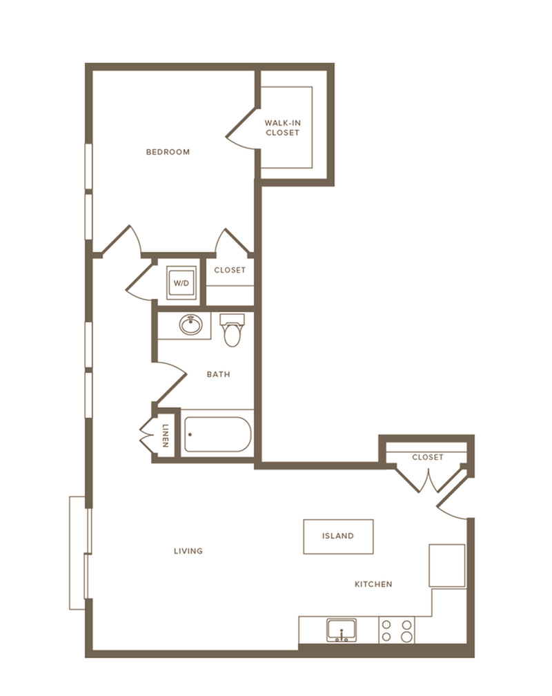 730 square foot one bedroom one bath floor plan image