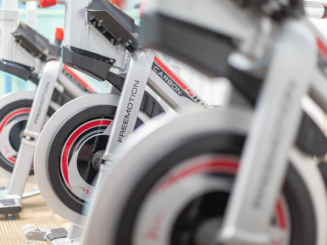 Up close of FreeMotion spin bikes