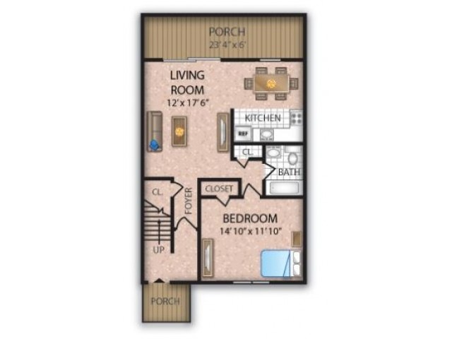 Floor Plan 5 | Apartments Burlington NJ | Orchard Park