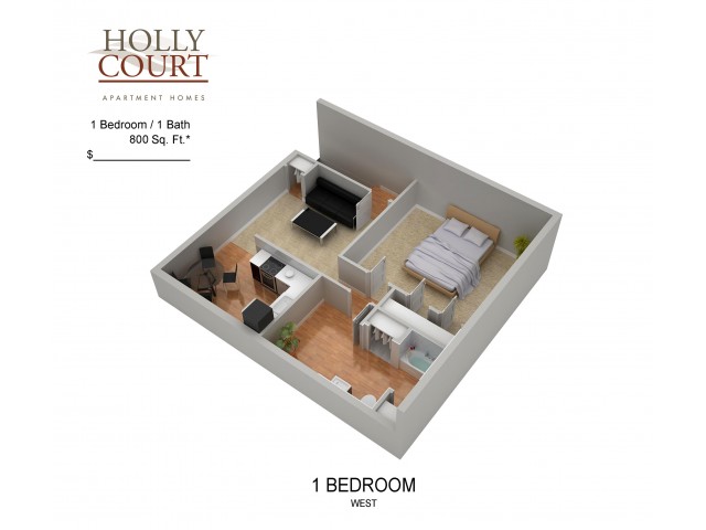 Floor Plan 3 | Apartments In Pitman New Jersey | Holly Court