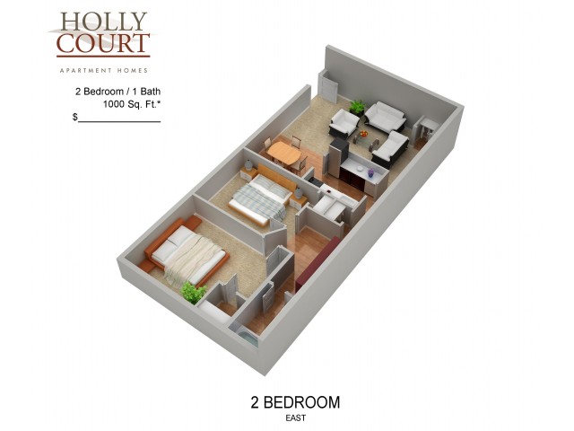 Floor Plan 47 | Apartments In Pitman NJ | Holly Court