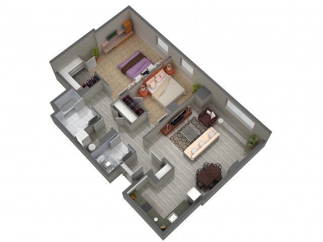 2 Bedroom Floor Plan | Cherry Hill Apartments | Cherry Hill Towers