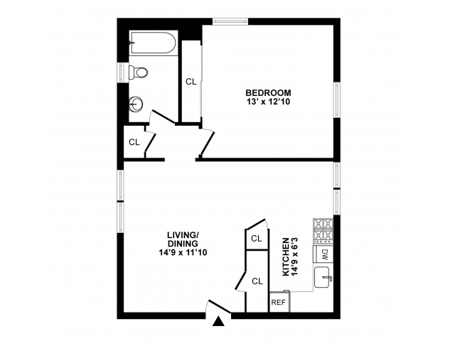 1 Bedroom Floor Plan | Hatboro Apartments | Livingstone