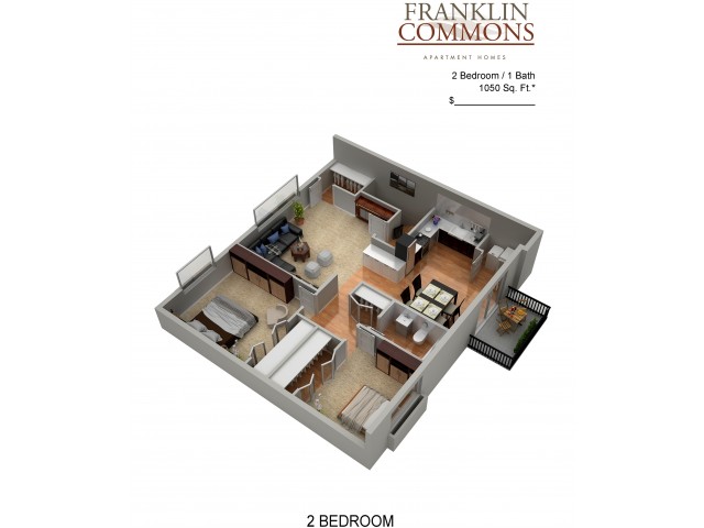 21u Wd 2 Bed Apartment Franklin Commons Apartment Homes