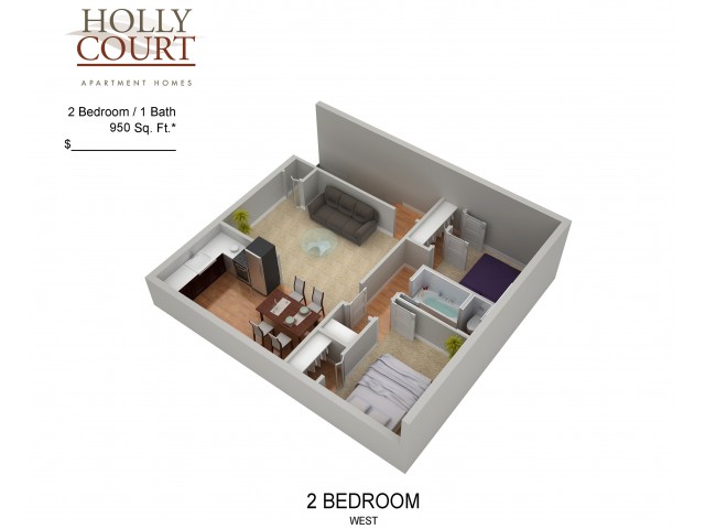 Floor Plan 46 | Pitman NJ Apartments | Holly Court
