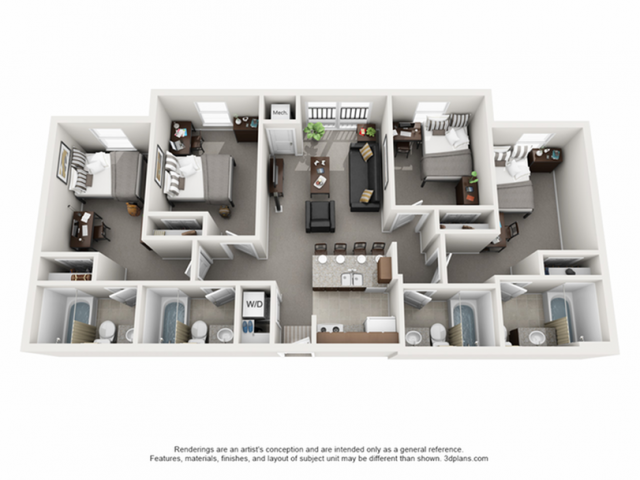 4 Bed / 4 Bath Apartment in Ann Arbor MI | Courtyards Apartments 4 Bed / 4 Bath Apartment in Ann Arbor MI | Courtyards Apartments