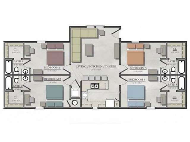 Four Bedroom Lodge 4 Bed Apartment The Cottages Of College Station