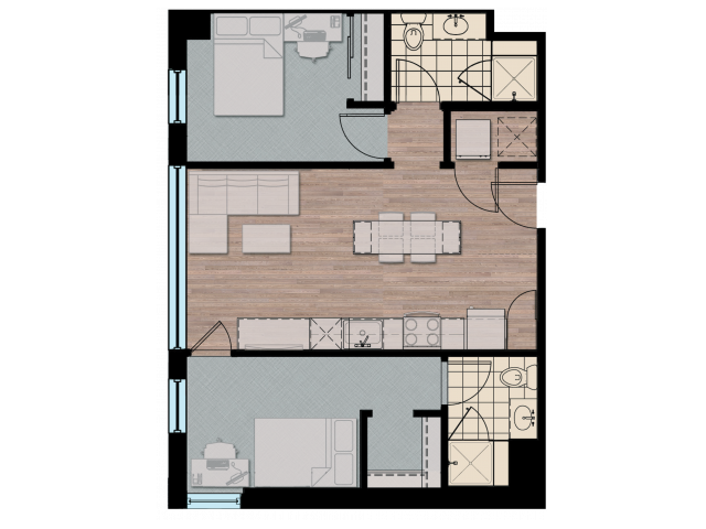 2X2 | 2 bed 2 bath | from 790 square feet
